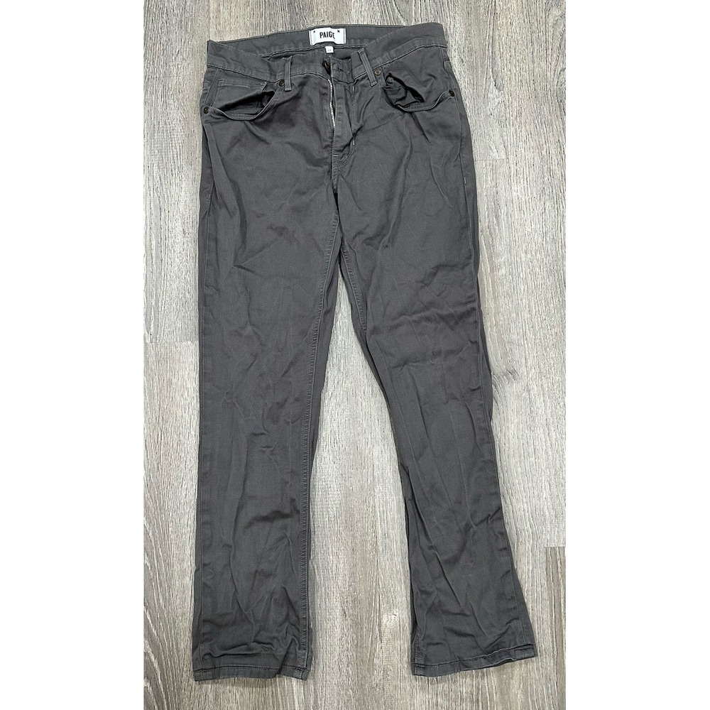 Paige Federal Jeans Mens 29 x 28 Gray‎ Federal Slim Straight Stretch Denim Pants